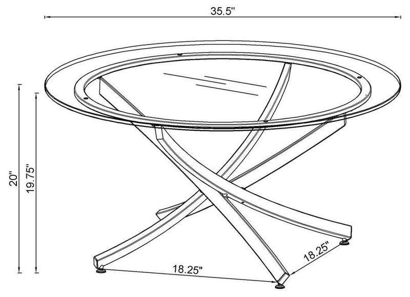 Brooke Round Glass Top Coffee Table