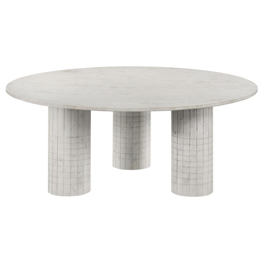 Astoria Round Genuine White Marble Coffee Table
