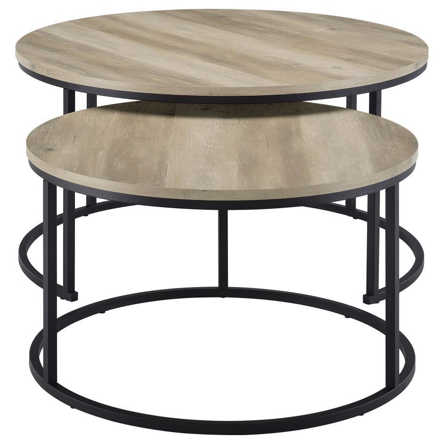 Lainey 2 Piece Round Faux Marble Nesting Coffee Table