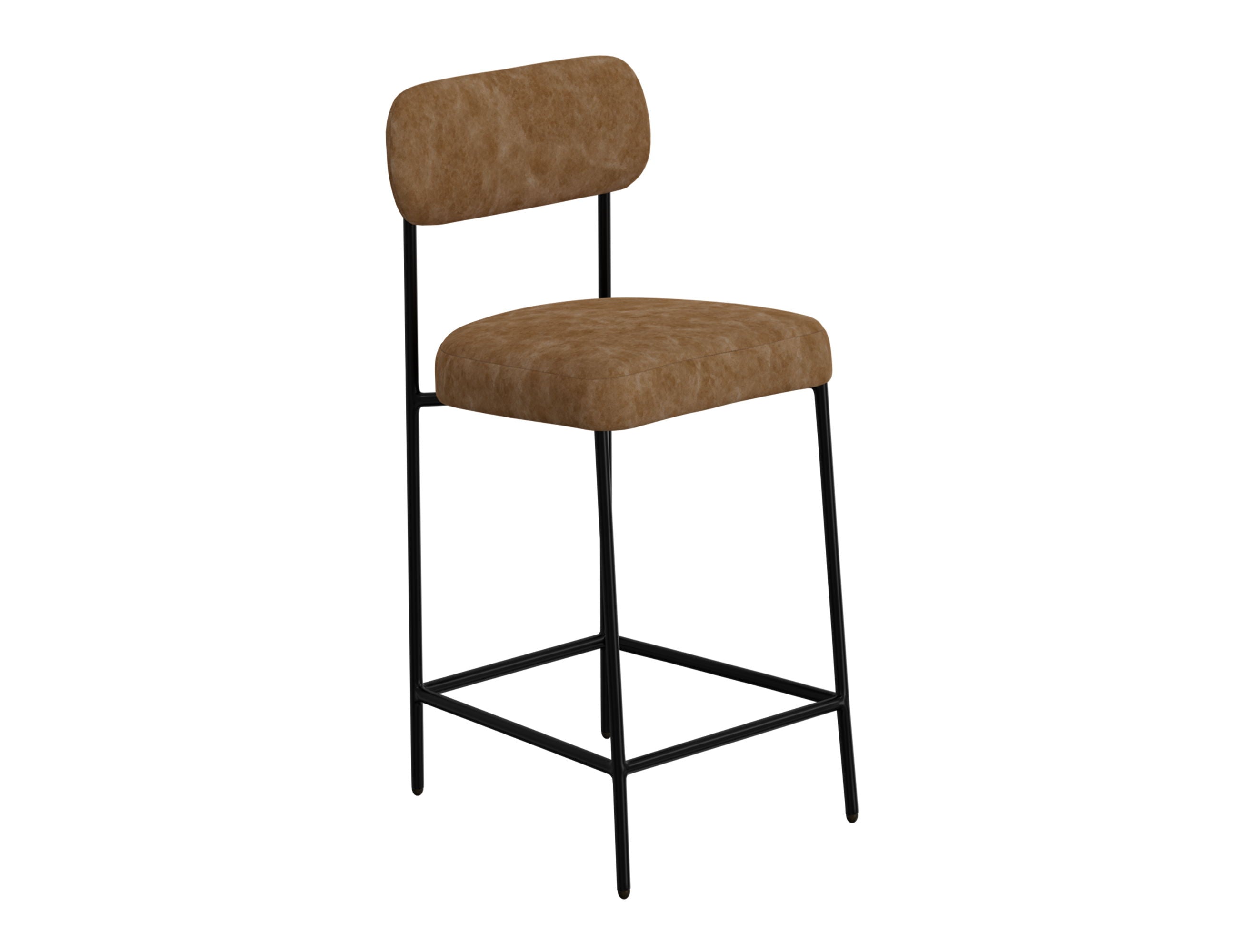 Upholstered Barstools with Wooden Frame & Metal Base - Seating - Bar Stool