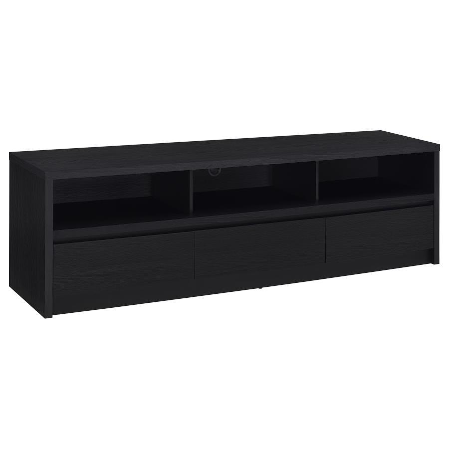 Rutland 78" Black 3-Drawer TV Stand