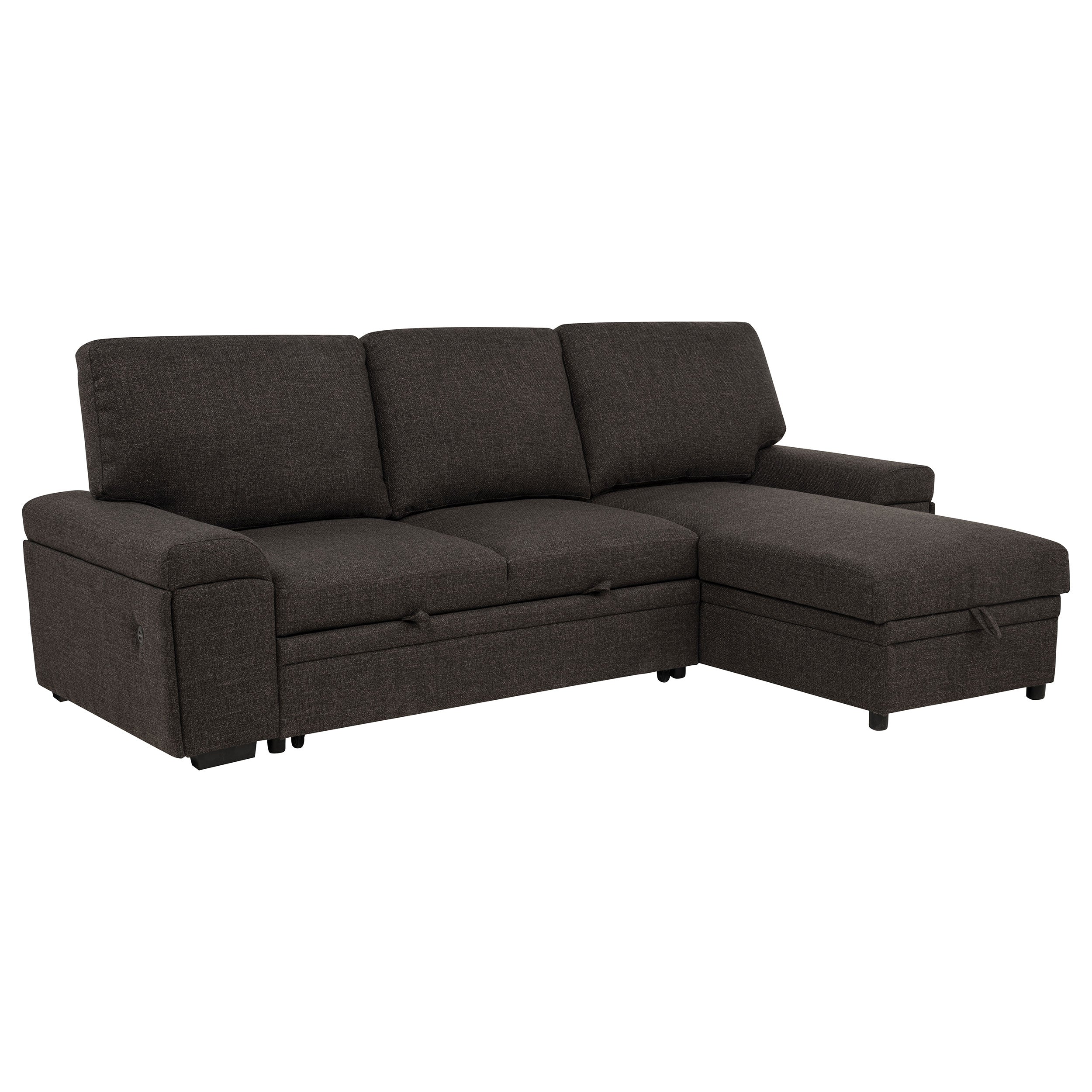 Demko Sleeper Sectional Sofa with Speaker & Storage Chaise