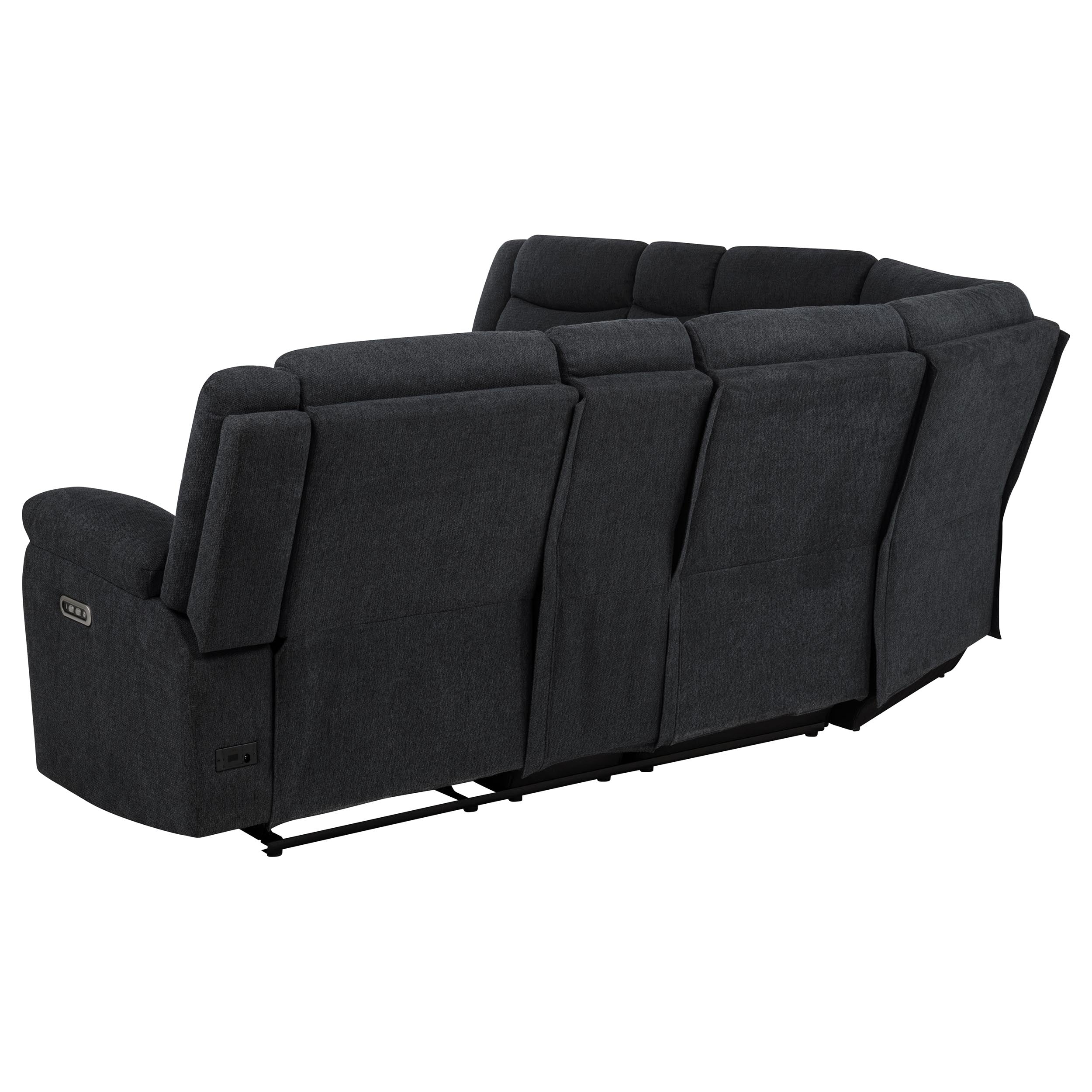 Hagen Contemporary Steel Grey Power Reclining Sectional Sofa
