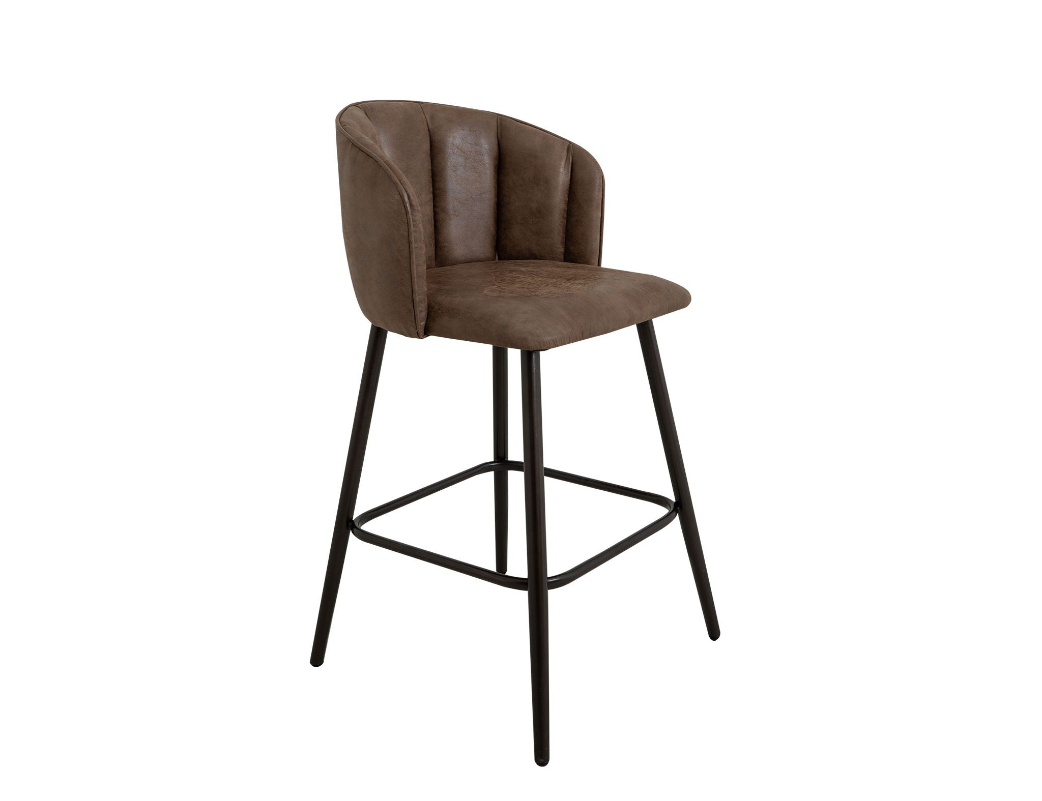 Tamesis Upholstered Barstool with Brown Faux Leather