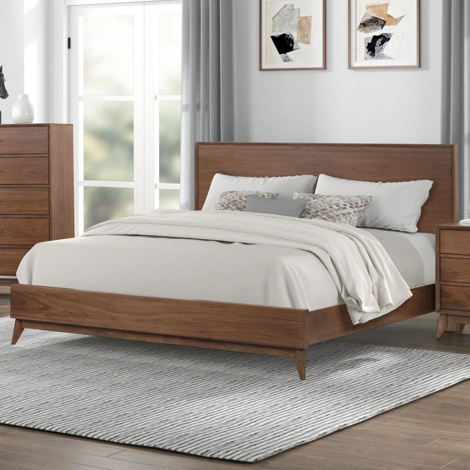 Century Modern - Dresser & Mirror Light Brown