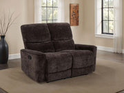 Navarro Transitional Dark Brown Chenille Reclining Loveseat