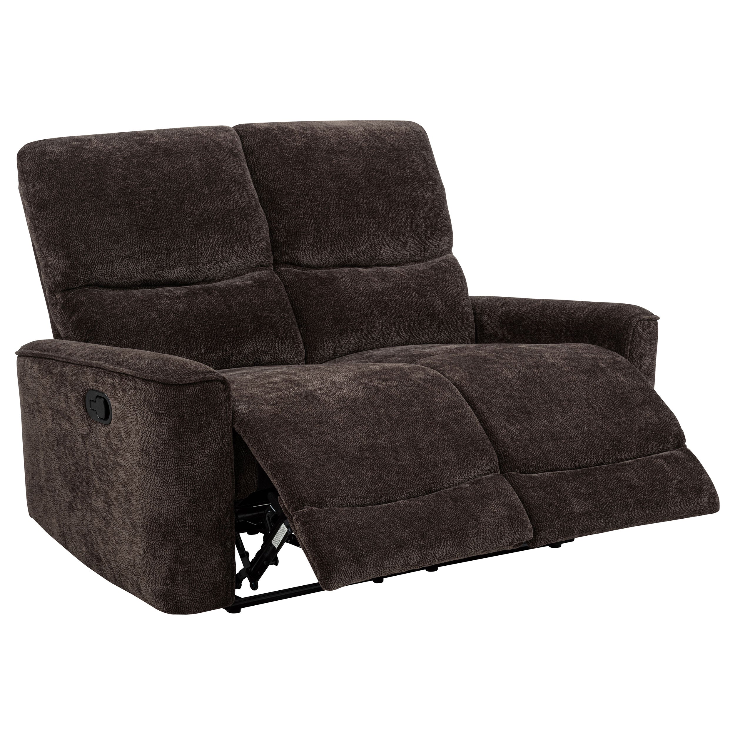 Navarro Transitional Dark Brown Chenille Reclining Loveseat