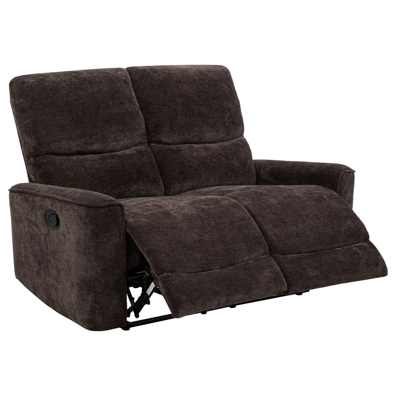 Navarro Transitional Dark Brown Chenille Reclining Loveseat