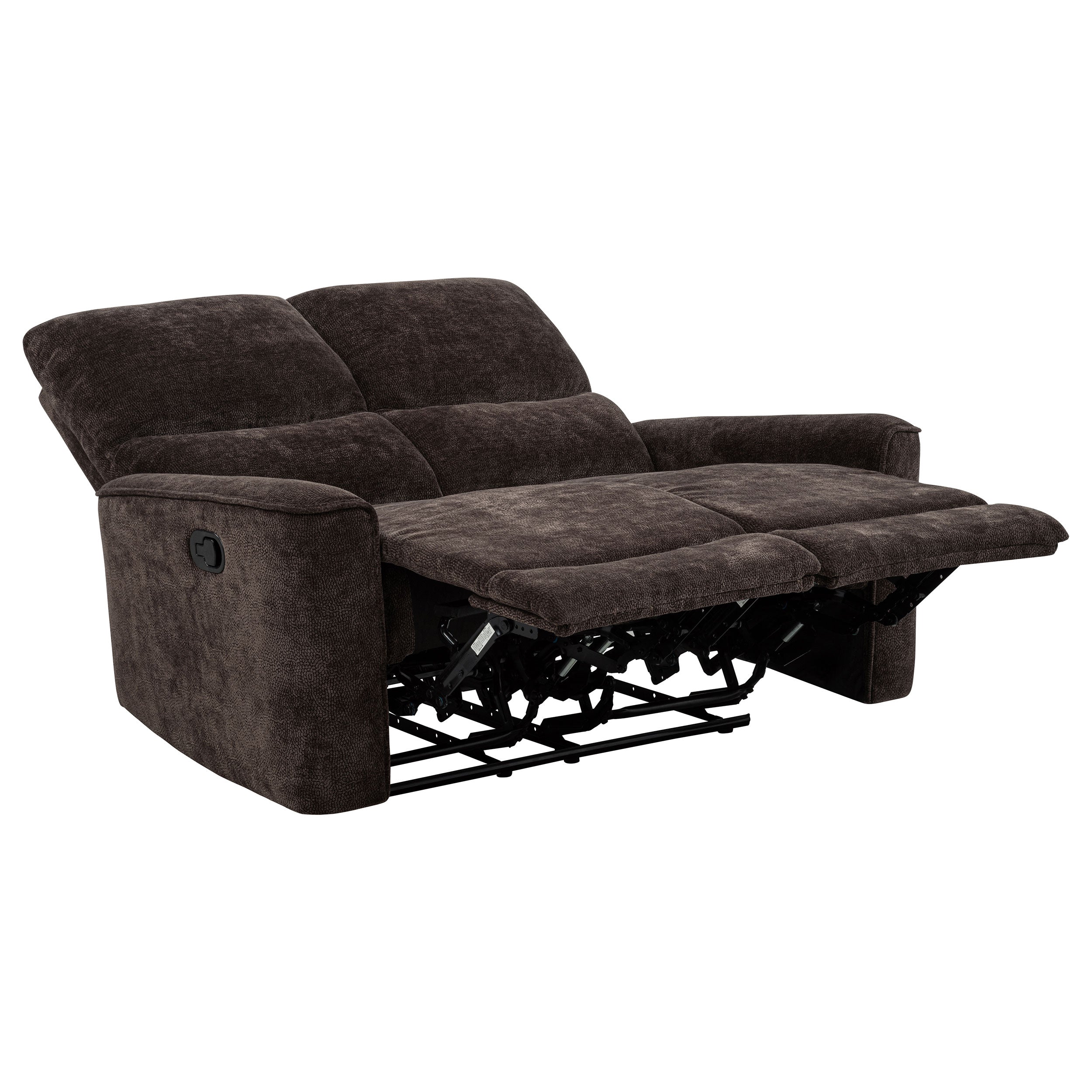 Navarro Transitional Dark Brown Chenille Reclining Loveseat