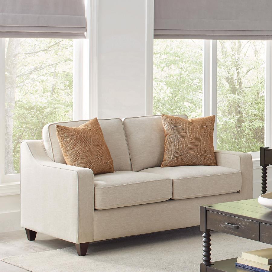 Christine - Upholstered Sloped Arm Loveseat