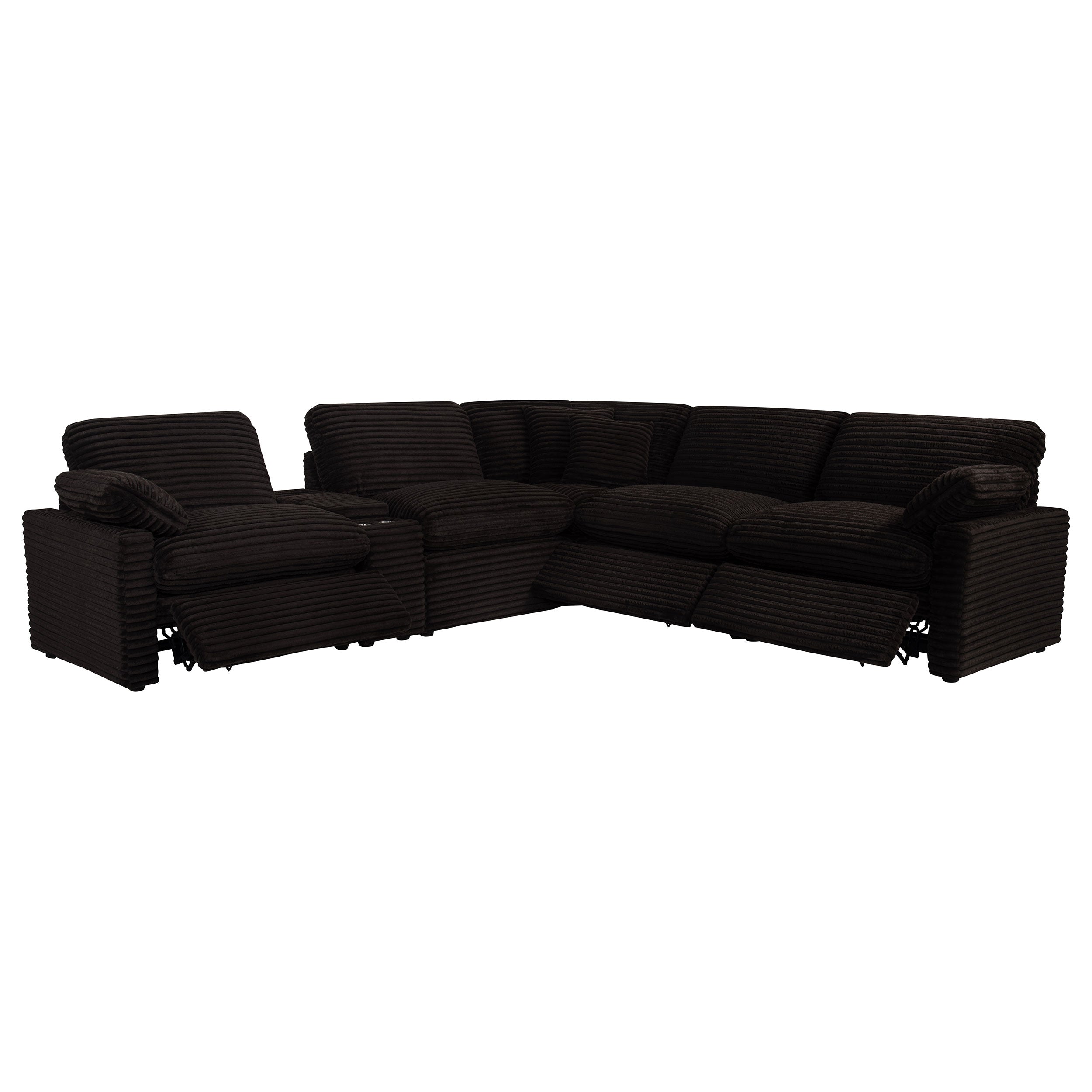 Collins Contemporary Chocolate Brown 6-Piece Modular Power Reclining Sectional Sofa Set