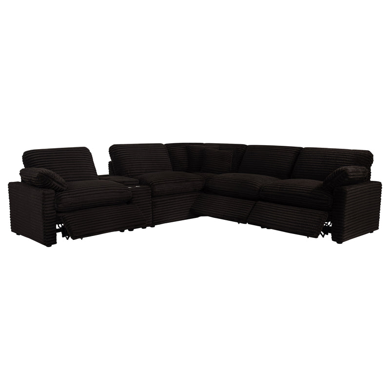 Collins Contemporary Chocolate Brown 6-Piece Modular Power Reclining Sectional Sofa Set
