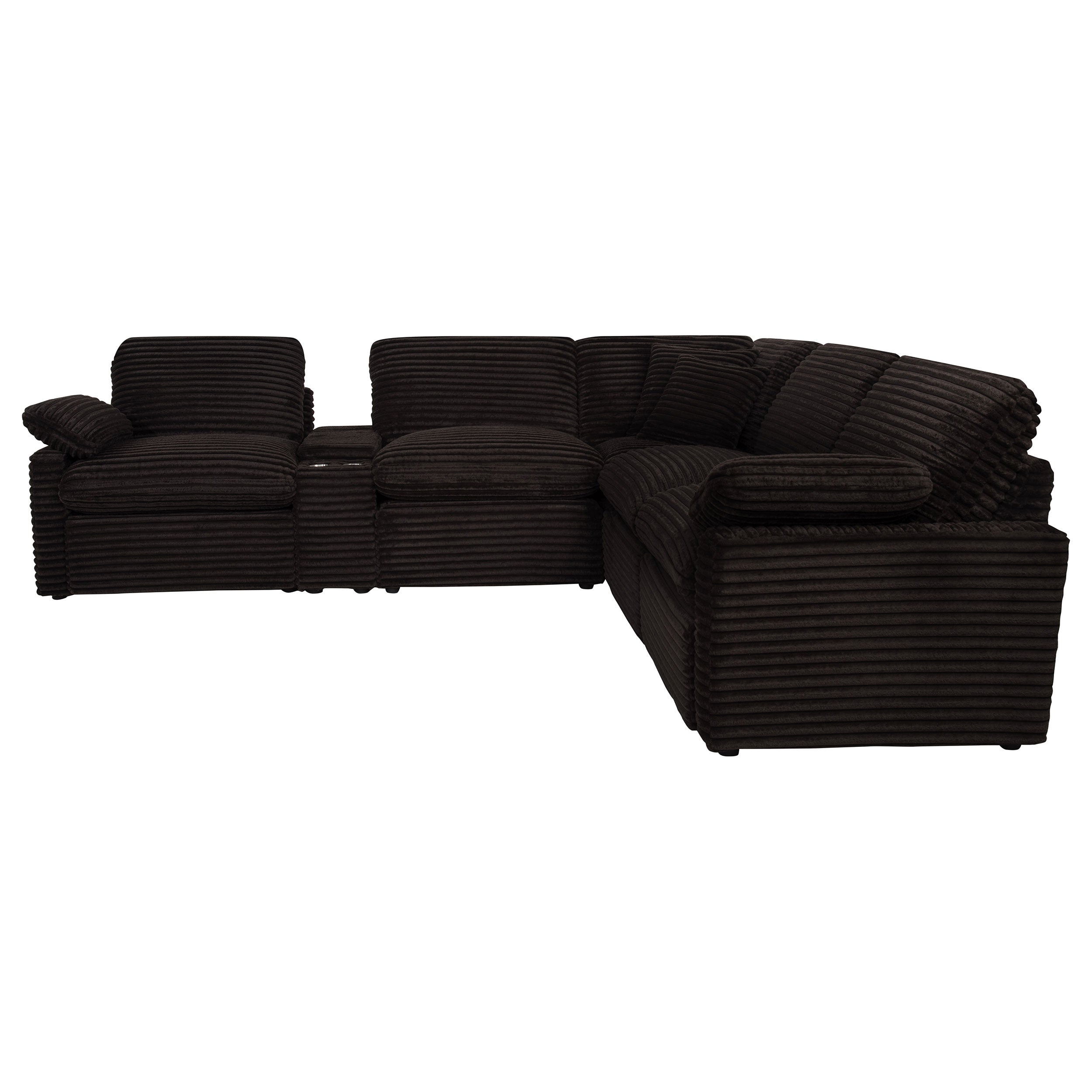 Collins Contemporary Chocolate Brown 6-Piece Modular Power Reclining Sectional Sofa Set