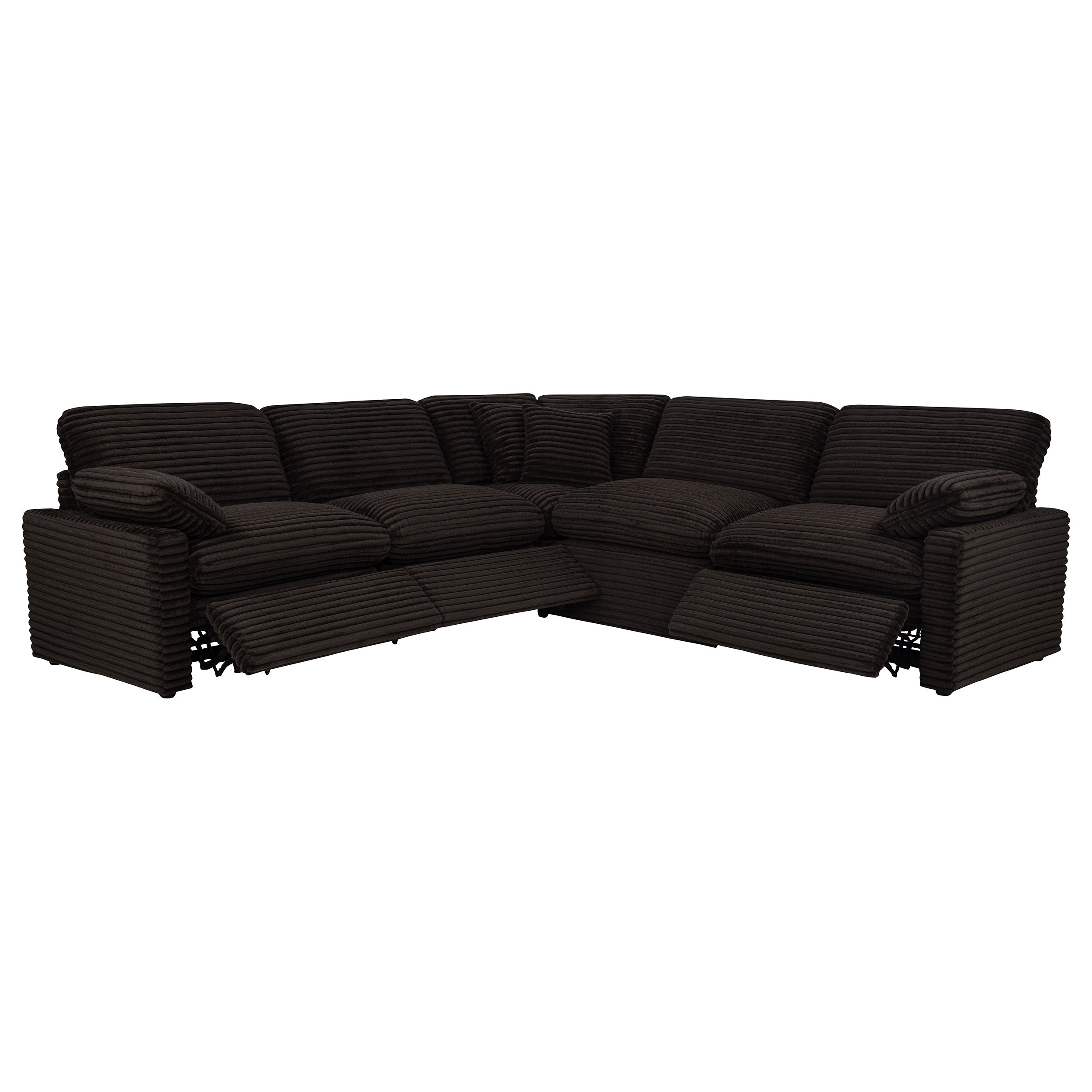 Collins Contemporary Chocolate Brown 5-Piece Modular Power Reclining Sectional Sofa
