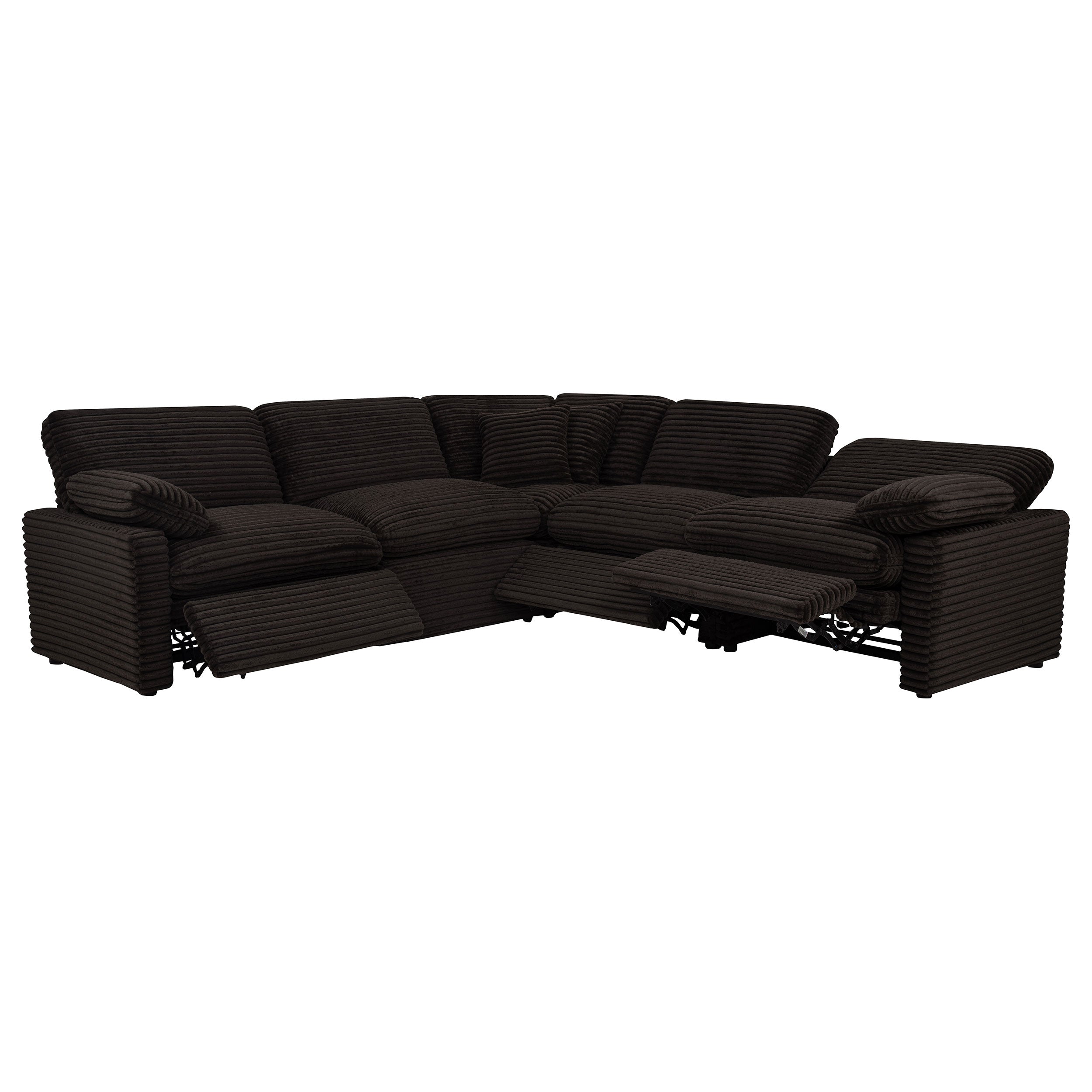 Collins Contemporary Chocolate Brown 5-Piece Modular Power Reclining Sectional Sofa