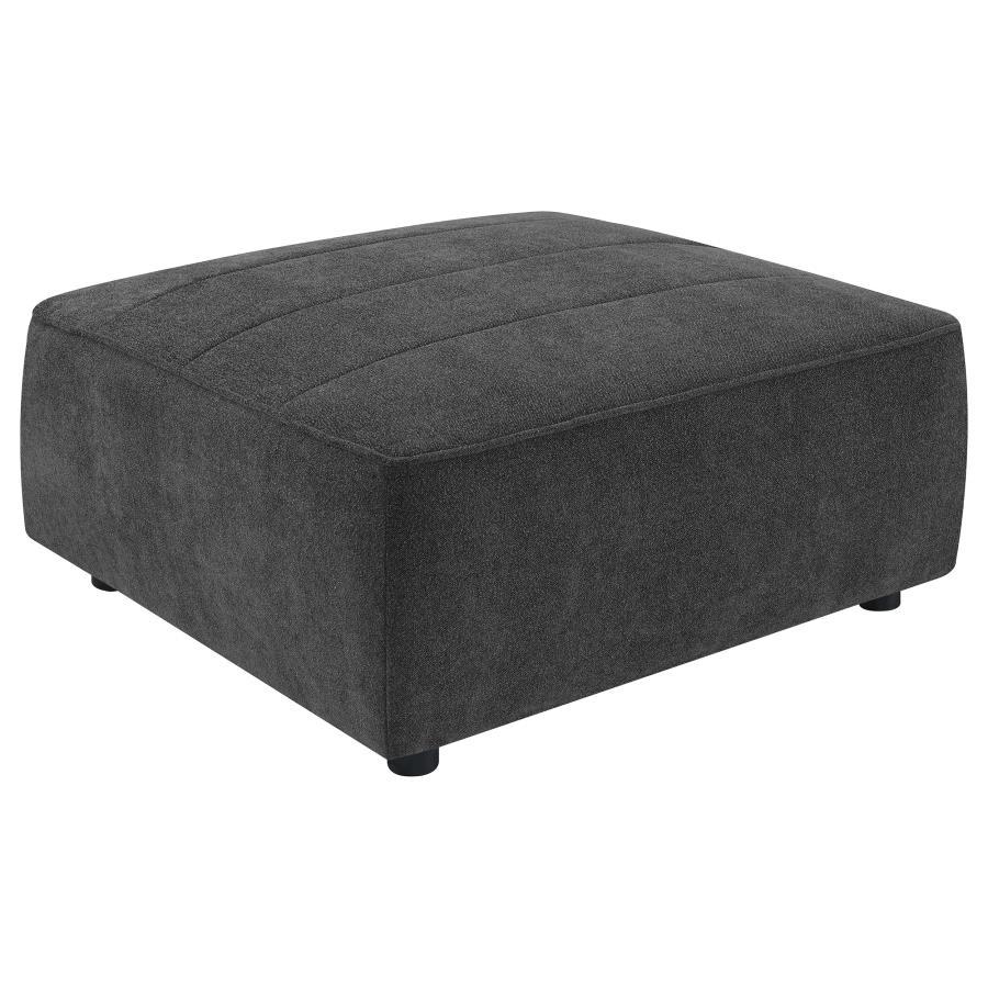 Sunny Square Upholstered Ottoman in Natural or Dark Charcoal