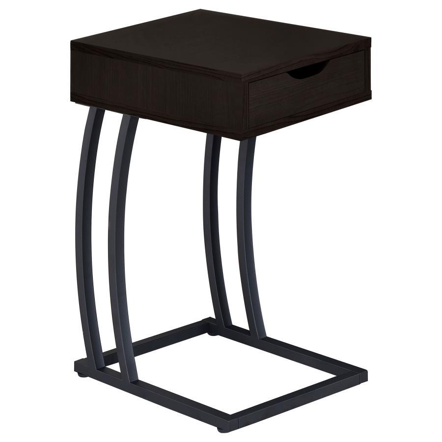 Troy 1-Drawer C-Shaped Side Table with Power
