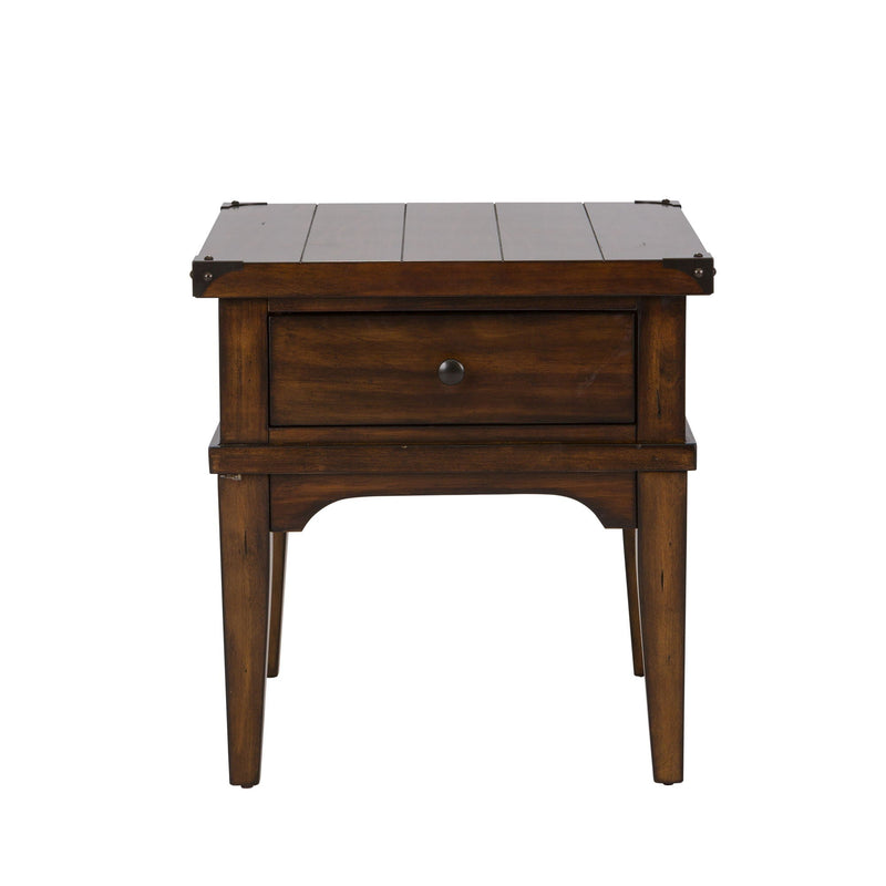 Aspen Skies End Table with Planked Top