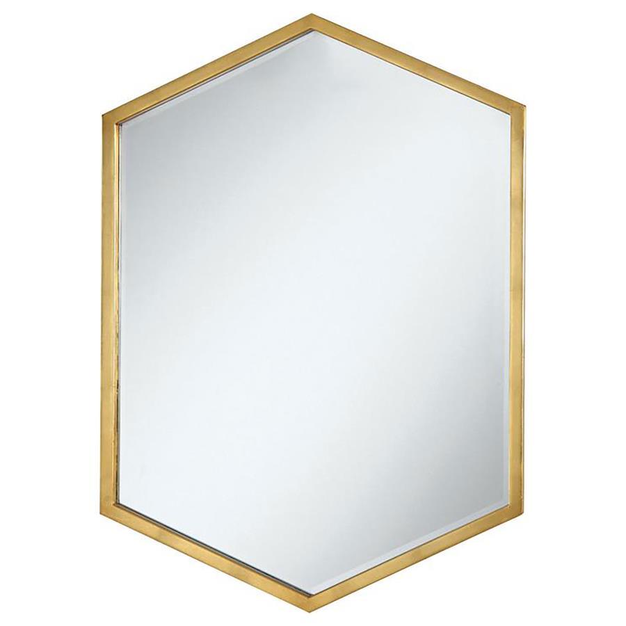 Bledel Hexagonal Wall Mirror with Gold Frame