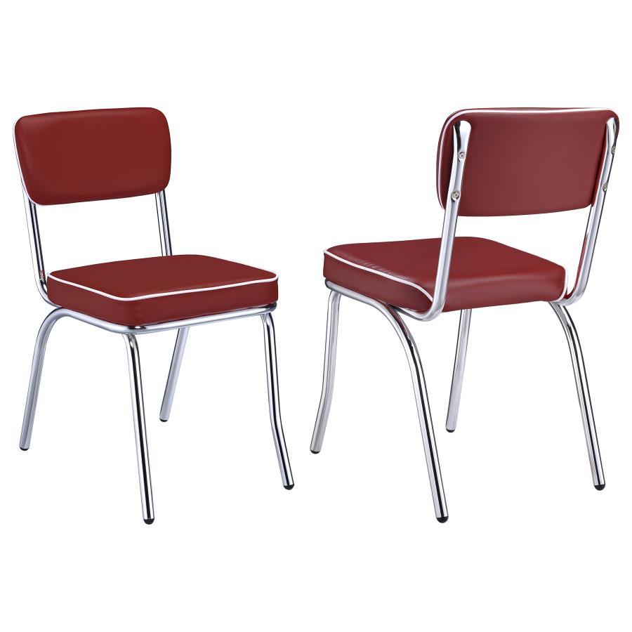 Retro Upholstered Dining Side Chairs (Set of 2)