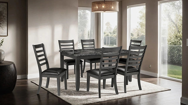 Adia 7 Pc Dinning Table Set Grey & Brown