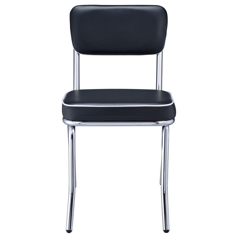 Retro Upholstered Dining Side Chairs (Set of 2)