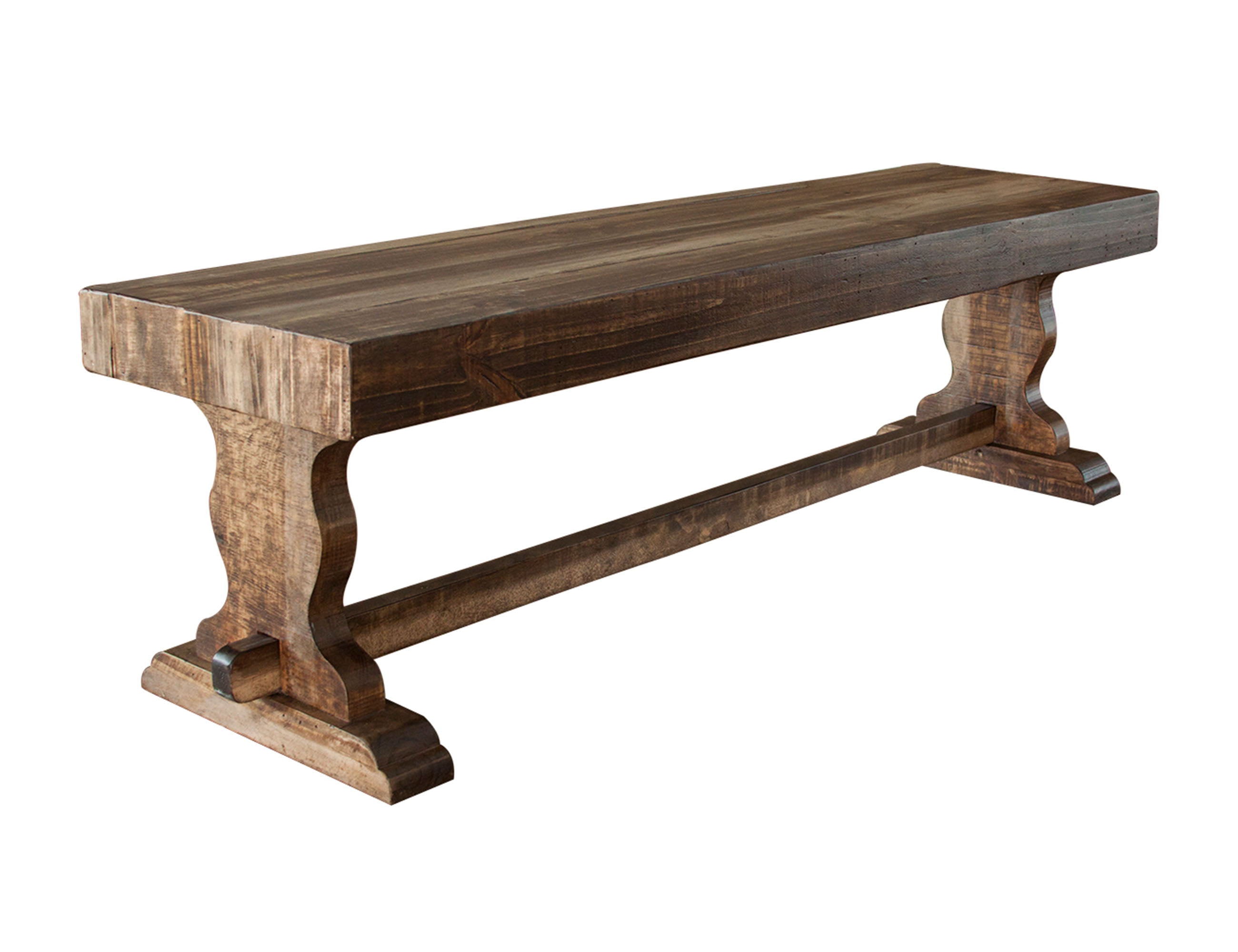 Marquez Wooden Bench in Two-Tone Light Brown