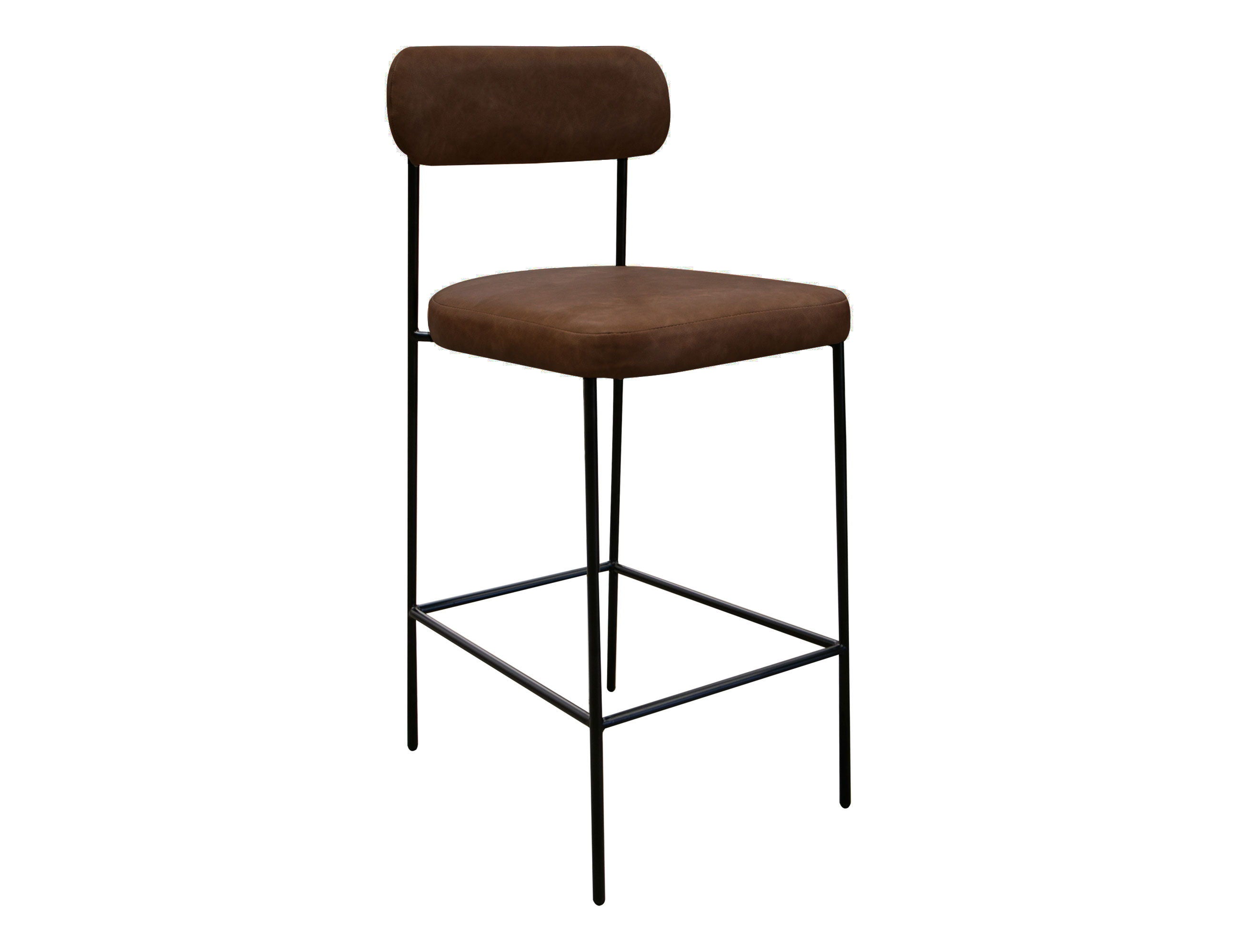 Upholstered Barstools with Wooden Frame & Metal Base - Seating - Bar Stool