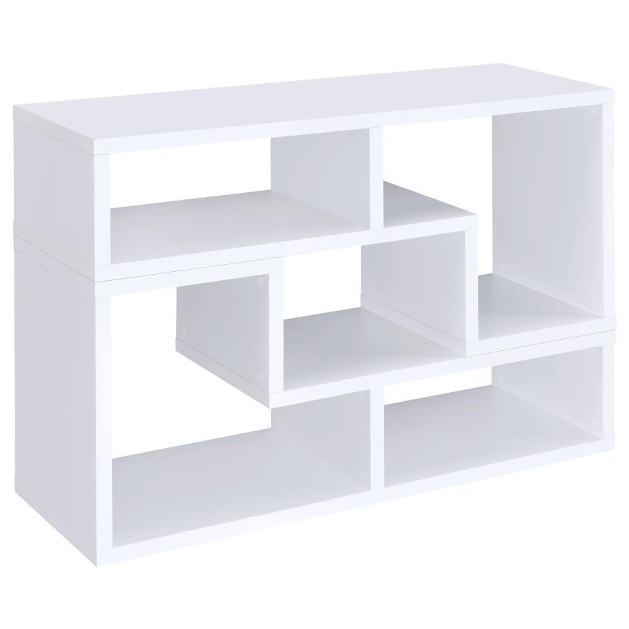 Modern White Multipurpose TV Stand and Bookshelf