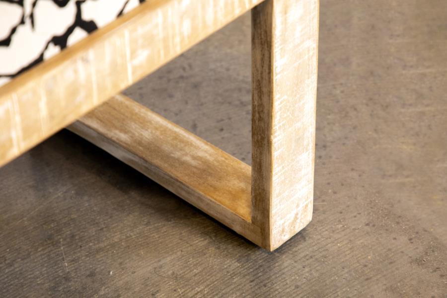 Aiden Fabric Upholstered Accent Bench with Distressed