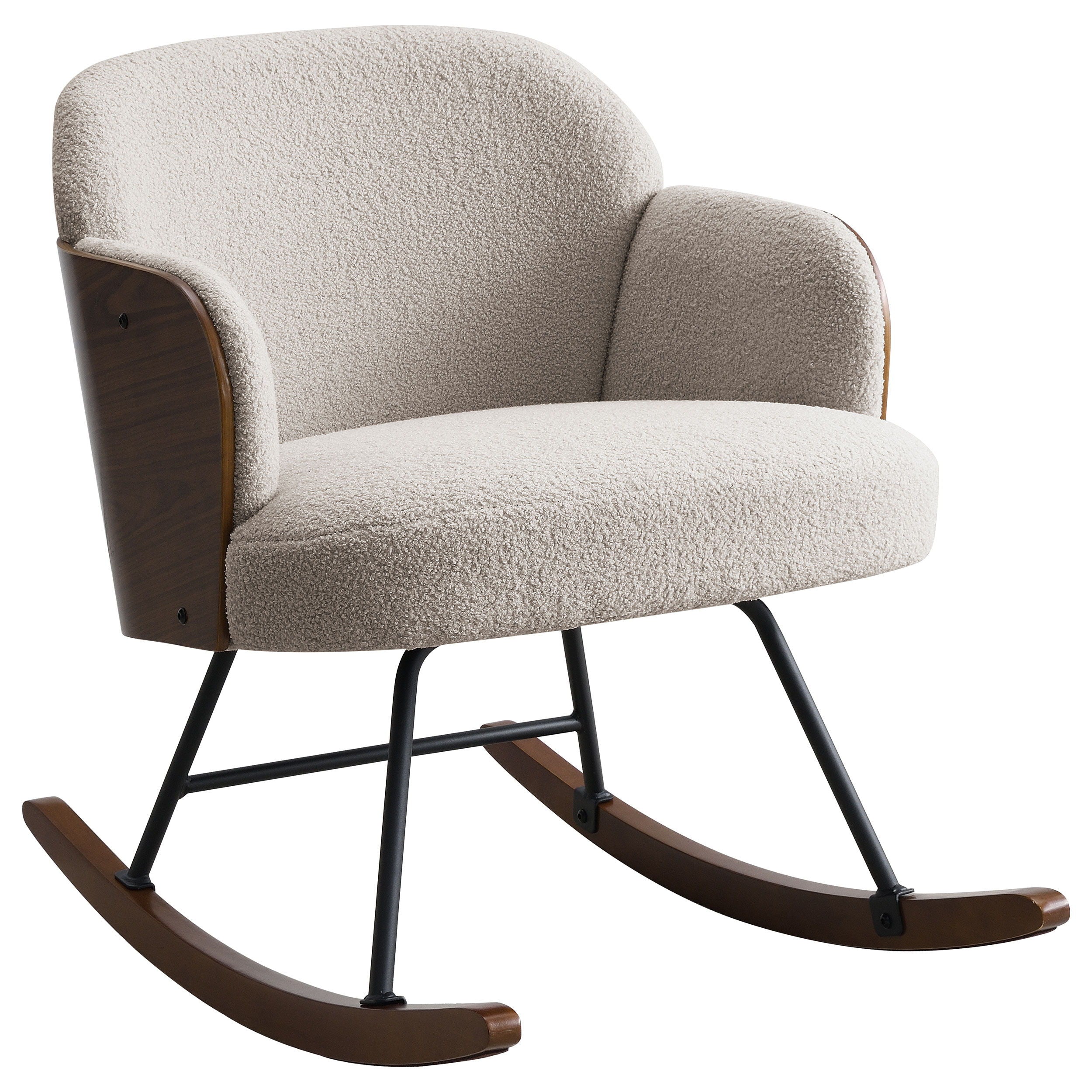 Paige Boucle Upholstered Mid Back Rocking Chair