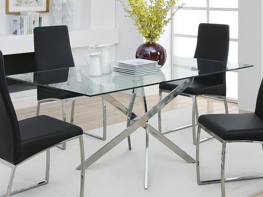 Carmelo Rectangular Glass Top Dining Table