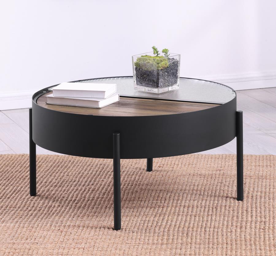 Ozella Round End Side Table With Recessed Top