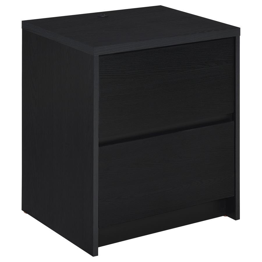 2-Drawer Nightstand with LED Motion Light & Dual USB Ports