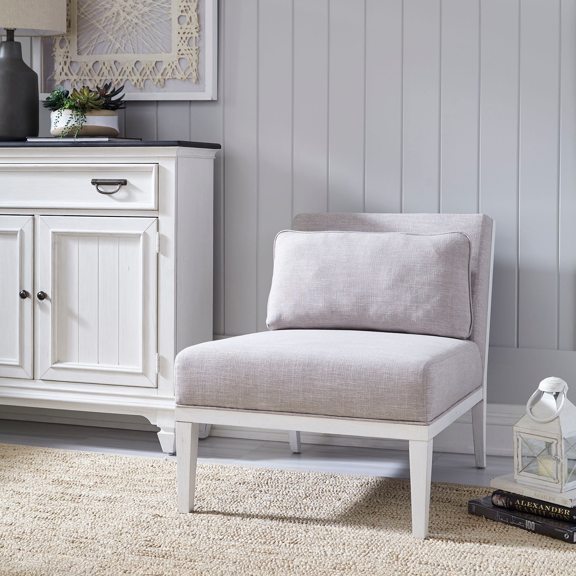 Allyson Park - Upholstered Accent Chair Wirebrushed White