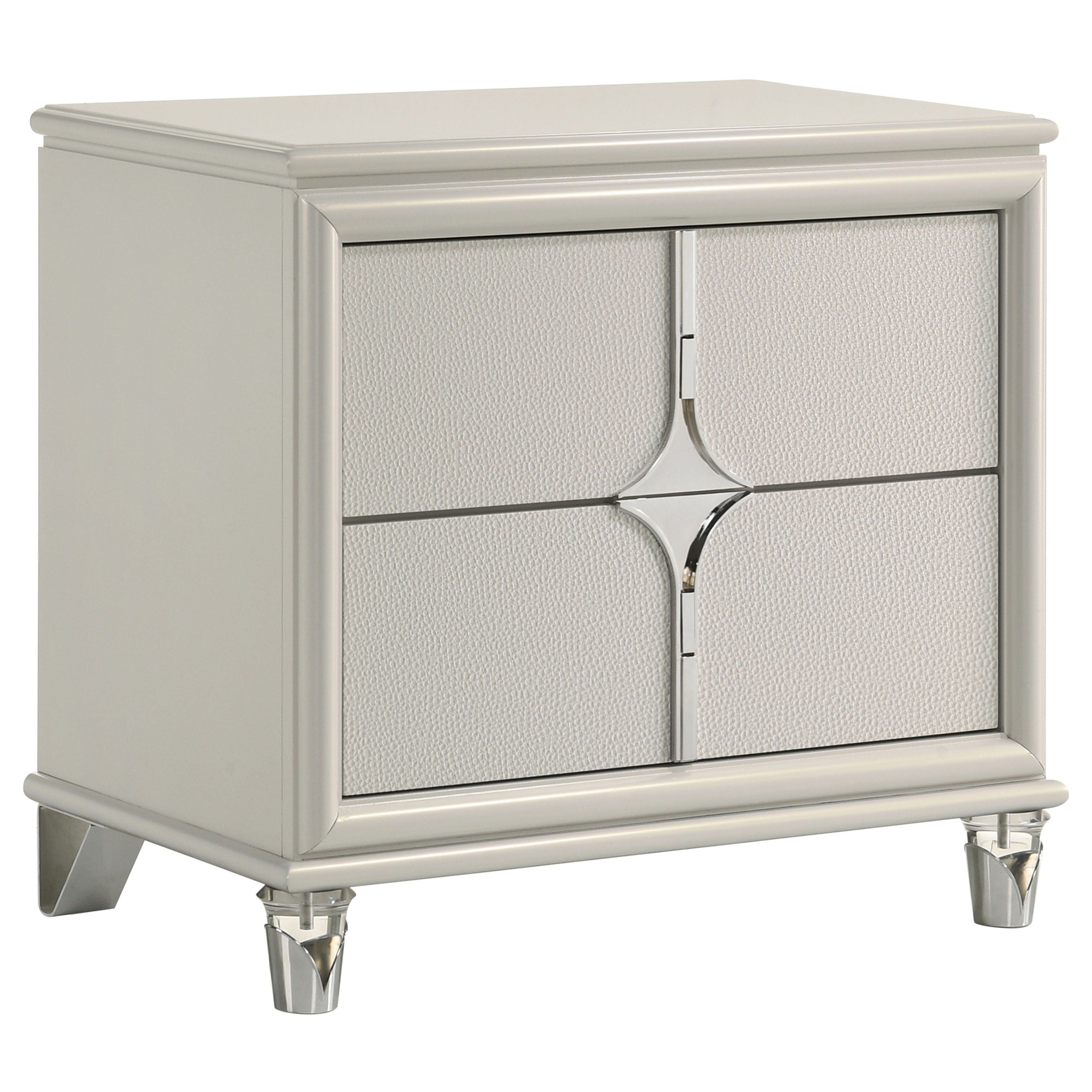 Olivia 2-Drawer Nightstand in Pearl White