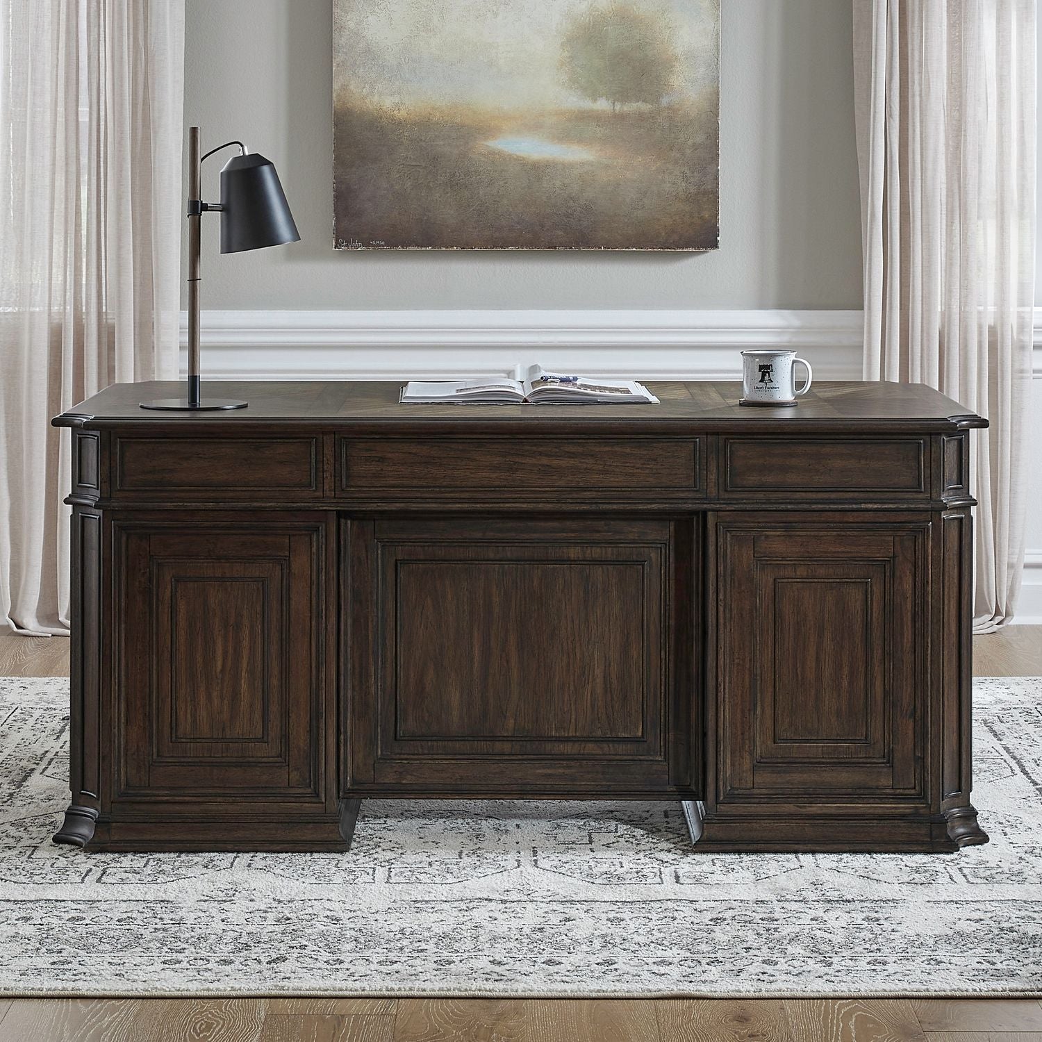 Provence Park Jr Executive Desk in Brown