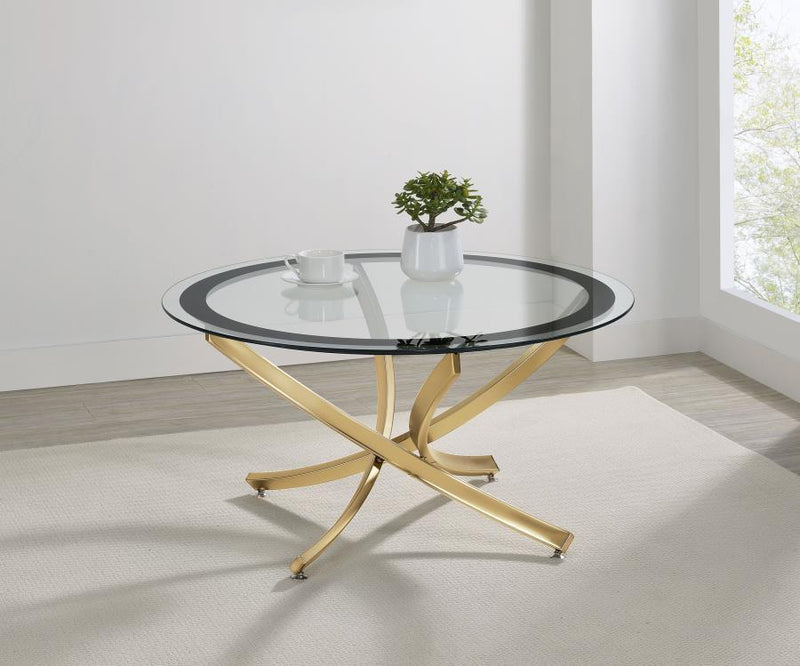 Brooke Round Glass Top Coffee Table