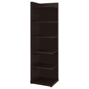 6-Shelf Corner Bookcase in Cappuccino