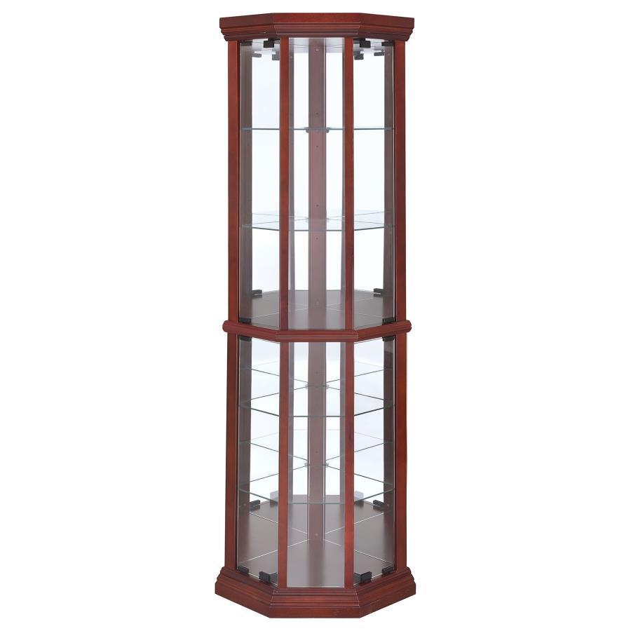 Appledale 6-Shelf Corner Curio Display Cabinet