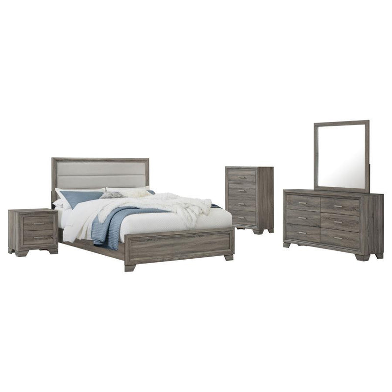 Wright Bedroom Set in Brown Oak