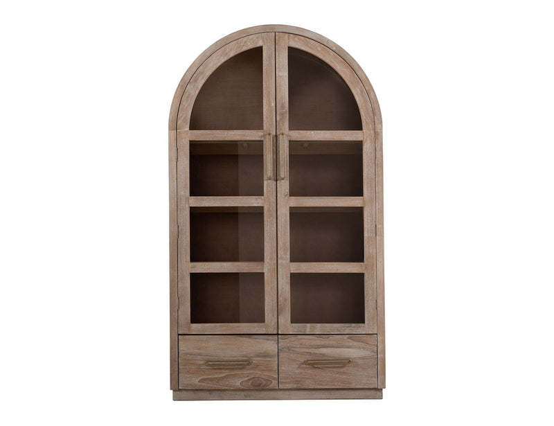 Balam Cabinet Ivory White – 2 Drawer, 2 Glass Door Cabinet