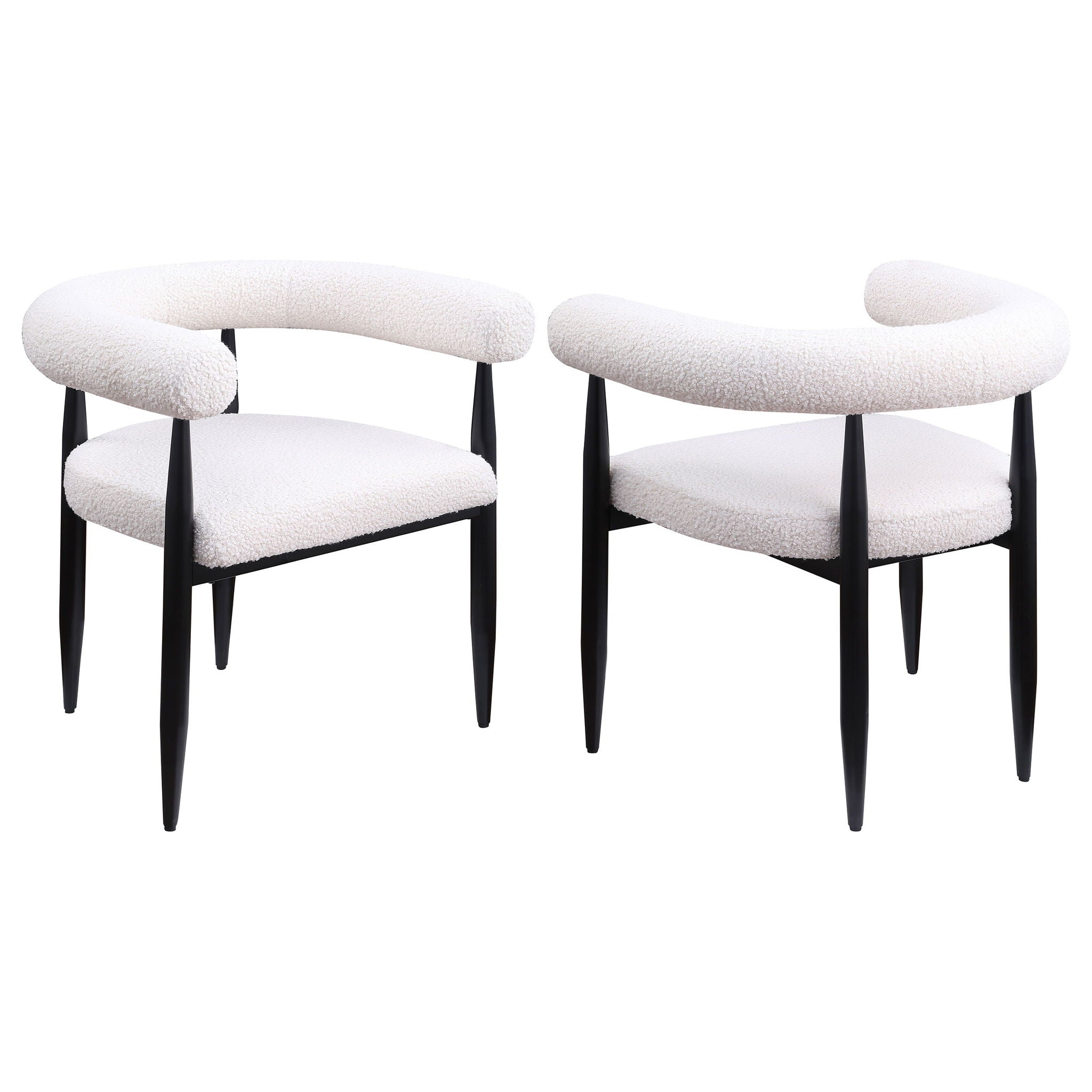 Dunmore Set of 2 Boucle Upholstered Dining Arm Chairs