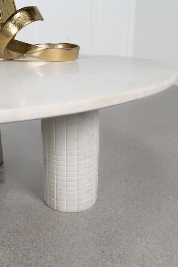 Astoria Round Genuine White Marble Coffee Table