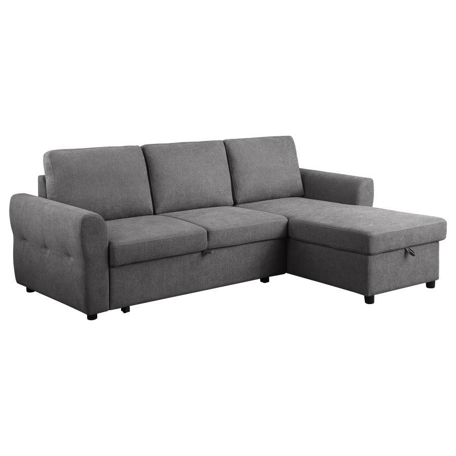 Samantha Upholstered Storage Sleeper Sectional Sofa