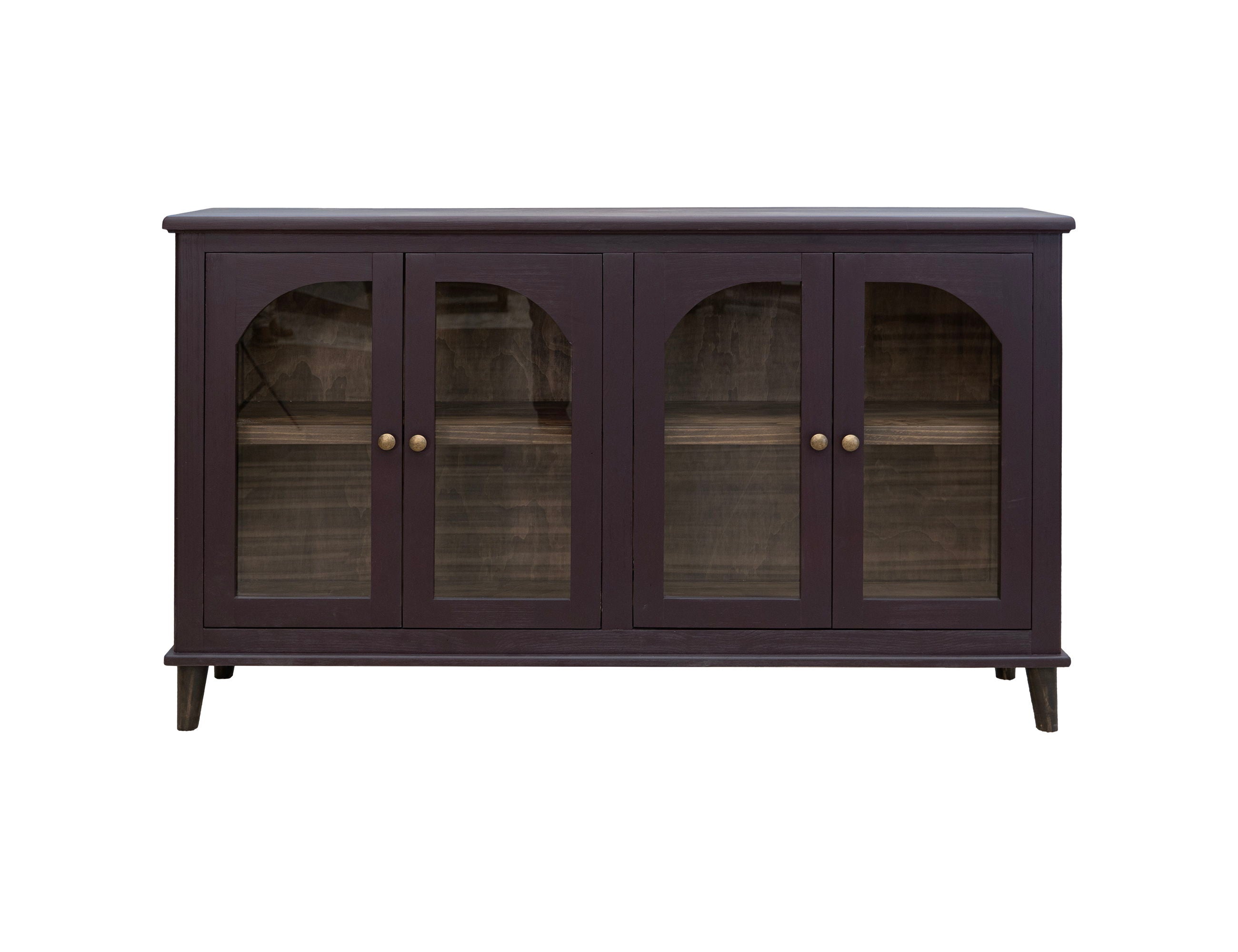 Genova Console 4 Glass Doors Lightly Distressed Pine