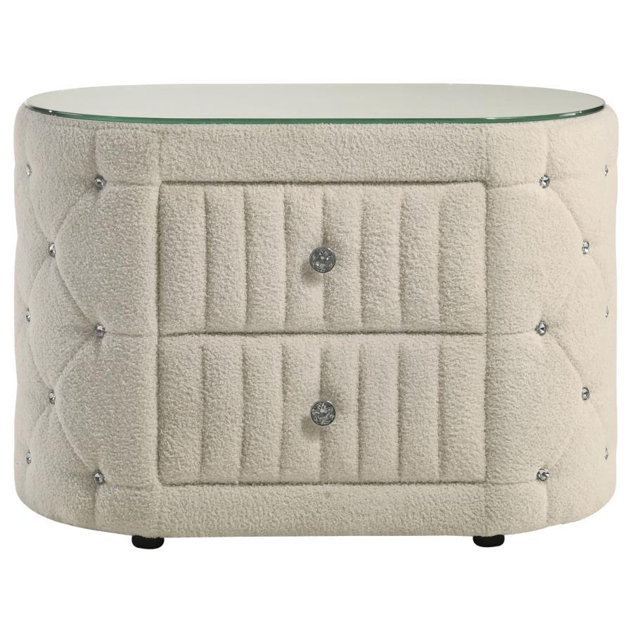 Sonya 2-Drawer Upholstered Nightstand Bedside Table