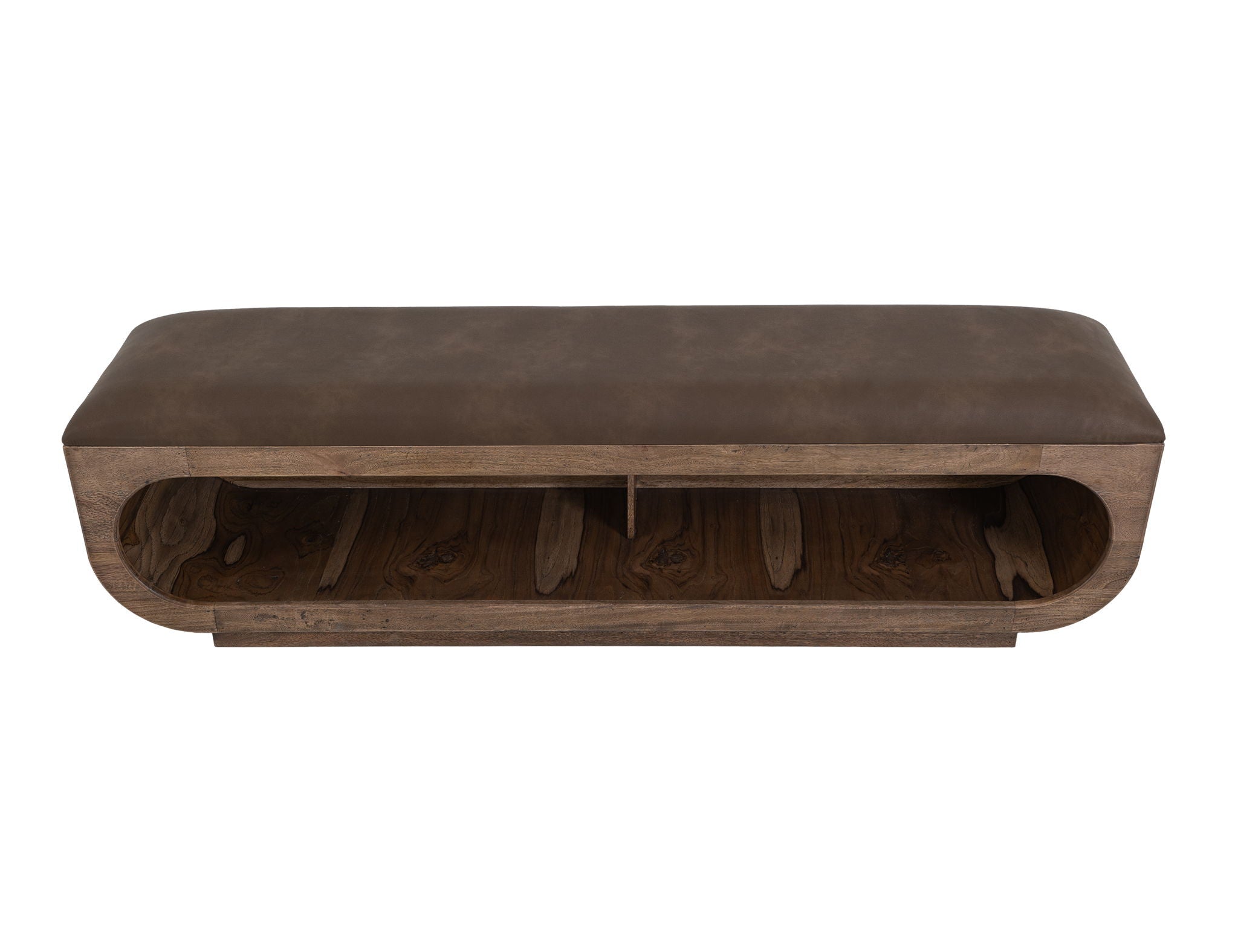 Balam Wooden Bench with Cushioned Seat