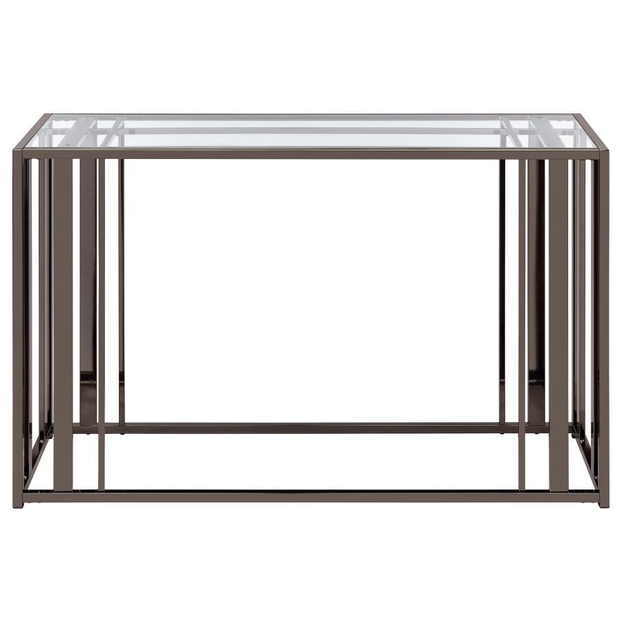 Adri Glass Top Entryway Sofa Console Table