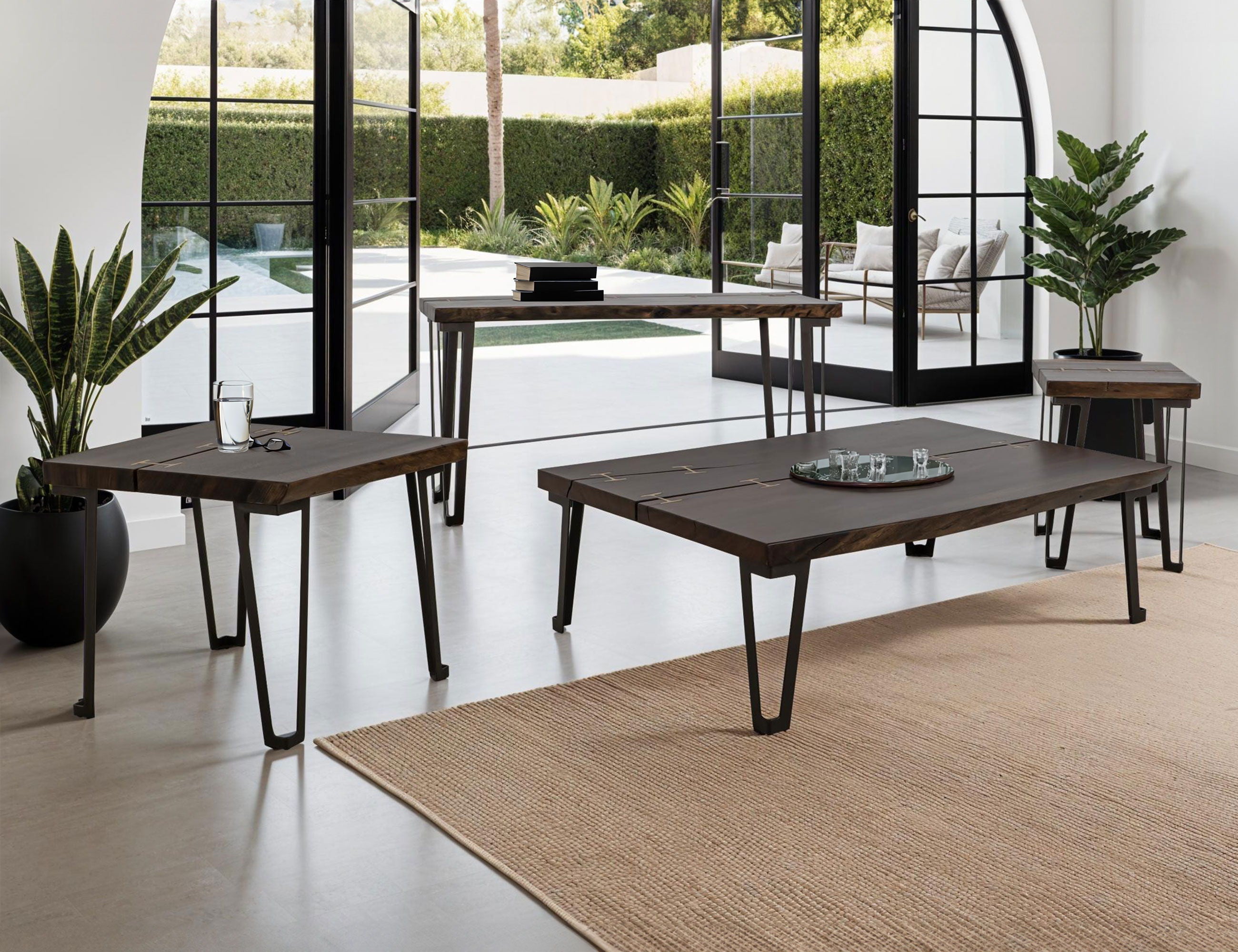 Walnut Deluxe Cocktail Table in Walnut Brown